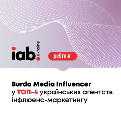 Агентство Burda Media Influencer знов визнано одним із найкращих в Україні з просування товарів і послуг через лідерів думок, інфлюенсерів!